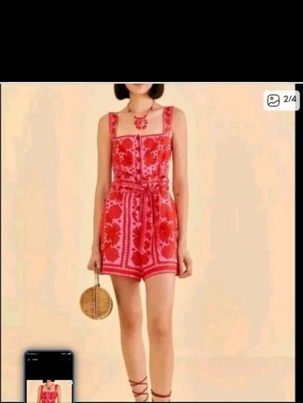 Farm Rio Red Romper - Picture 2 of 6